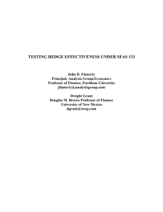 TESTING HEDGE EFFECTIVENESS UNDER SFAS 133