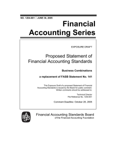 Financial Accounting Series  Proposed Statement of