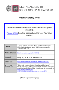 Optimal Currency Areas The Harvard community has made this article openly available.