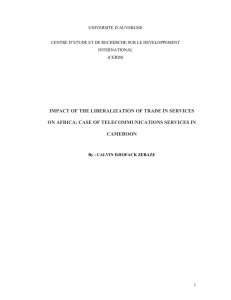 IMPACT OF THE LIBERALIZATION OF TRADE IN SERVICES CAMEROON