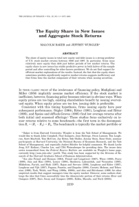 The Equity Share in New Issues and Aggregate Stock Returns ABSTRACT