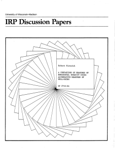 IRP Discussion Papers A COMPARISON OF MEASURES OF HORIZONTAL INEQUITY USING