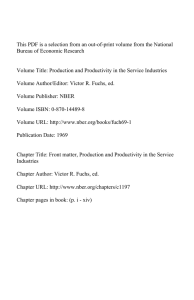 This PDF is a selection from an out-of-print volume from... Bureau of Economic Research