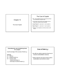 The Cost of Capital Chapter 10
