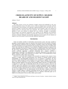 CROSS ELASTICITY OF SUPPLY: SELDOM HEARD OF AND SELDOM TAUGHT  Abstract