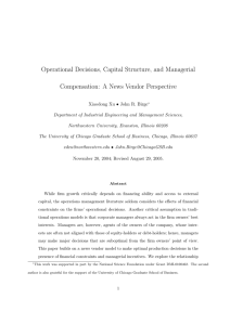 Operational Decisions, Capital Structure, and Managerial Compensation: A News Vendor Perspective