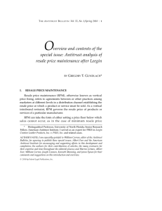 O verview and contents of the special issue: Antitrust analysis of