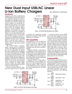 New Dual Input USB/AC Linear Li-Ion Battery Chargers L DESIGN IDEAS