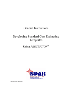 General Instructions Developing Standard Cost Estimating Templates