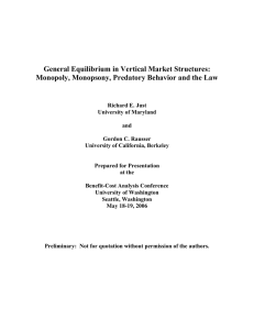 General Equilibrium in Vertical Market Structures: