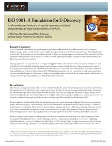 ISO 9001: A Foundation for E-Discovery