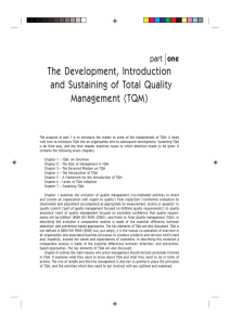 The Development, Introduction and Sustaining of Total Quality Management (TQM) one