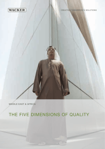 tHe five dimensions of QualitY middle east &amp; afriCa  Creating tomorrow’s solutions
