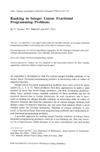 Ranking  in  Integer  Linear  Fractional