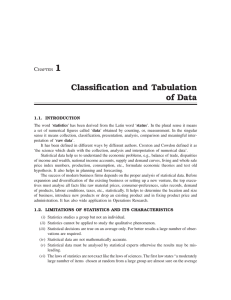 1 Classification and Tabulation of Data C