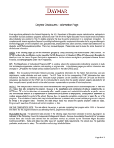 Daymar Disclosures - Information Page