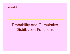 Probability and Cumulative Distribution Functions Lesson 20