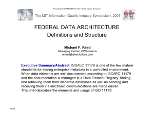 FEDERAL DATA ARCHITECTURE Definitions and Structure