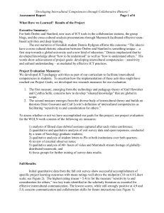 “Developing Intercultural Competencies through Collaborative Rhetoric” Assessment Report  Page 1 of 6