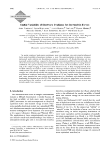 Spatial Variability of Shortwave Irradiance for Snowmelt in Forests J P ,* A