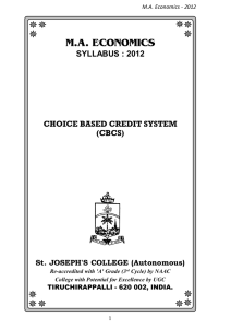 M.A. ECONOMICS ✵ SYLLABUS : 2012 CHOICE BASED CREDIT SYSTEM