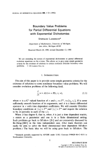 Boundary Value  Problems for  Partial  Differential Equations