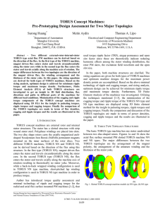 TORUS Concept Machines: Pre-Prototyping Design Assessment for Two Major Topologies Surong Huang