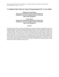 Proceedings of the 2010 International Conference on Industrial Engineering and... Dhaka, Bangladesh, January 9 – 10, 2010