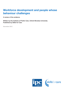 Workforce development and people whose behaviour challenges