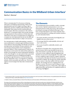 Communication Basics in the Wildland-Urban Interface The Elements Martha C. Monroe 1