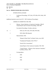 YWCA OF THE U.S.A. RECORDS—Microfilmed Records Reel List