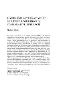 LIMITS AND ALTERNATIVES TO MULTIPLE REGRESSION IN COMPARATIVE RESEARCH Michael Shalev