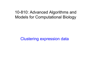 10-810: Advanced Algorithms and Models for Computational Biology Clustering expression data