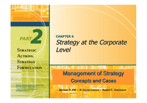 Strategy at the Corporate Level Strategic Management Management of Strategy