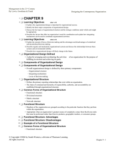 CHAPTER 9 Learning Objectives Management in the 21 Century