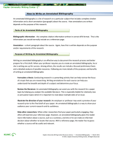 An annotated bibliography is a list of research on a... How to Write an Annotated Bibliography