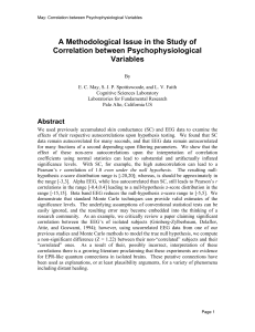 A Methodological Issue in the Study of Correlation between Psychophysiological Variables