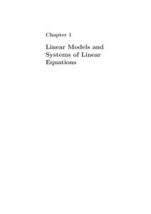 Linear Models and Systems of Linear Equations Chapter 1