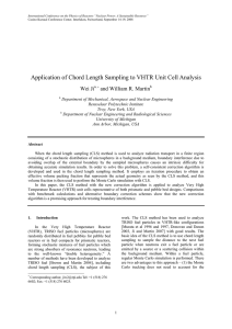 Application of Chord Length Sampling to VHTR Unit Cell Analysis