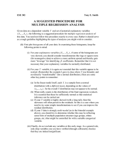 A SUGGESTED PROCEDURE FOR MULTIPLE REGRESSION ANALYSIS