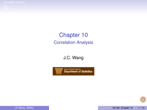 Chapter 10 Correlation Analysis J.C. Wang JC Wang (WMU)