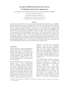 An Optical MEMS-Based Shear Stress Sensor for High Reynolds Number Applications