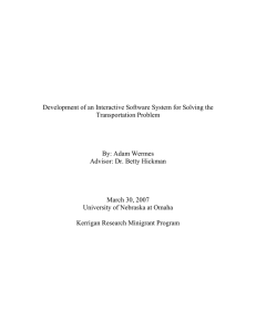 Development of an Interactive Software System for Solving the Transportation Problem