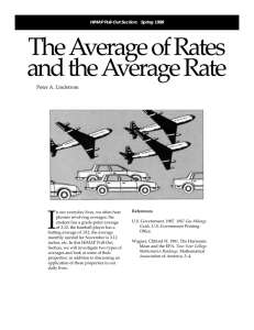 I The Average of Rates and the Average Rate Peter A. Lindstrom