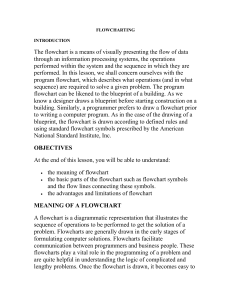 The flowchart is a means of visually presenting the flow... through an information processing systems, the operations