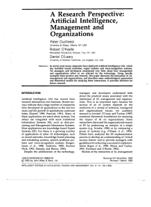 A  Research  Perspective: Artificial  Intelligence, Management  and Organizations