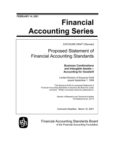 Financial Accounting Series Proposed Statement of Financial Accounting Standards