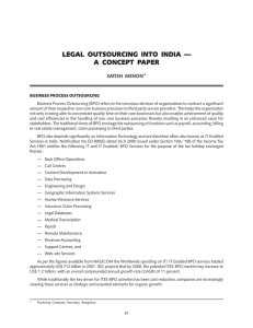 LEGAL OUTSOURCING INTO INDIA —