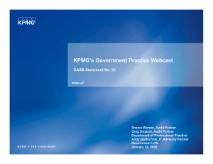 KPMG’s Government Practice Webcast GASB Statement No. 51