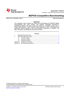 MSP430 Competitive Benchmarking Application Report ..............................................................................